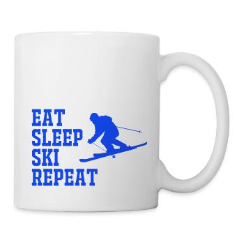 SKI EAT SLEEP REPEAT - Tasse - Weiß - Rechts