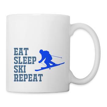 SKI EAT SLEEP REPEAT - Tasse - Weiß - Rechts