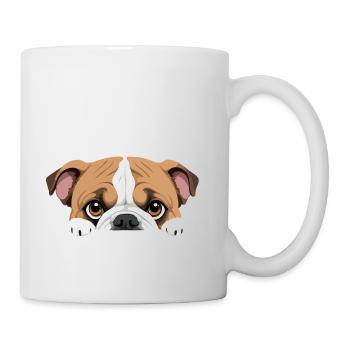 Bouledogue anglais Coup d’œil mignon Adorable Drôle Animal - Mug blanc - blanc - Droite