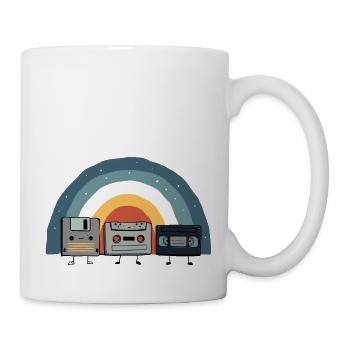 Vintage 90s Technology Old Gadgets TShirt - Mug - white - Right