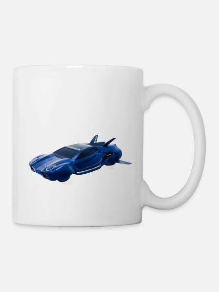 Sci-Fi Fliegendes Auto - Tasse - Weiß