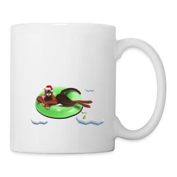 Chat sur une roue - Mug blanc - blanc - Droite