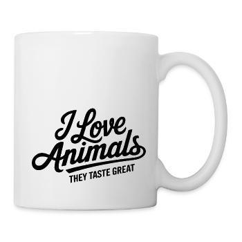 Loving and Tasting Animals – For True Hunters - Mug - white - Right