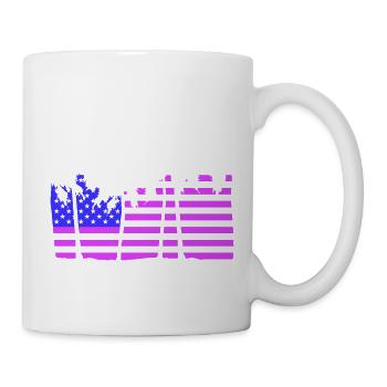 USA Flagge Palmen Sterne und Streifen Pink Amerika - Tasse - Weiß - Rechts