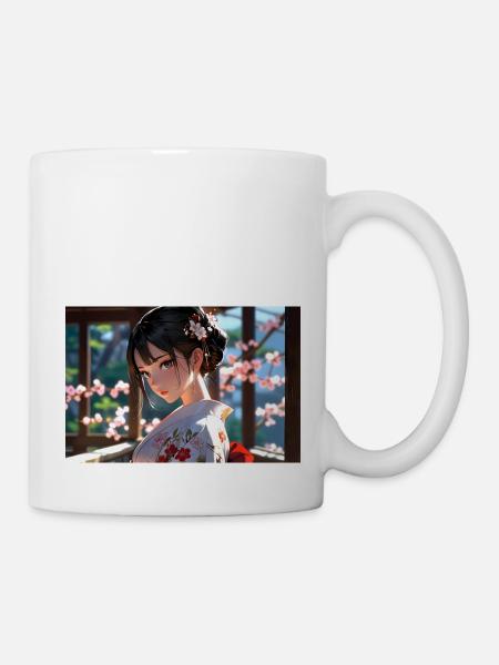 Geisha colorée à l’élégance traditionnelle - Mug blanc - blanc