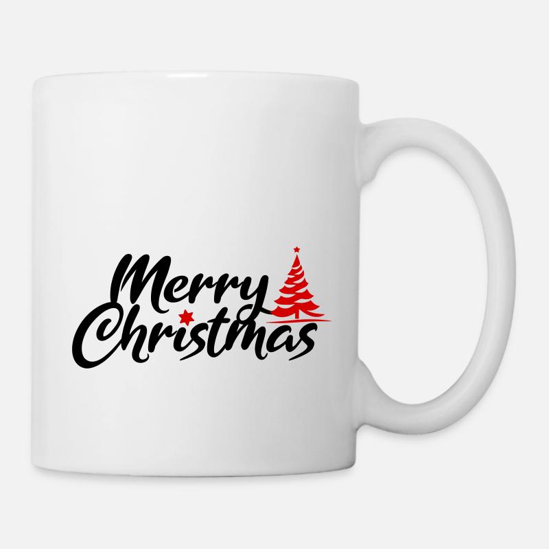 Fröhliche Weihnachten Schrift - Tasse - Weiß