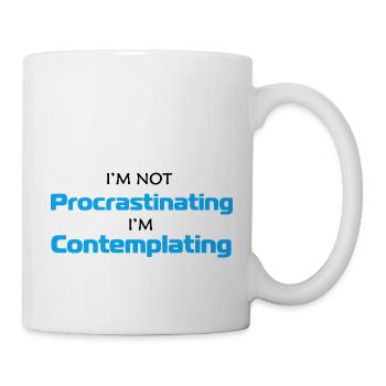 À la rigueur, en procrastinon, en contemplant - Mug blanc - blanc - Droite