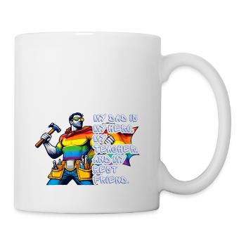 Dad – Superhero in the colors of the rainbow - Mug - white - Right