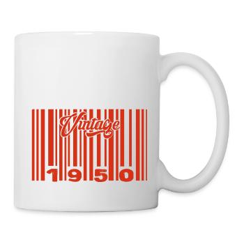 Vintage 1950's Born In 1950 75 Years Bar Code Anniversai - Mug - white - Right