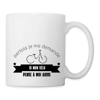 Sometimes I wonder if my bike gift t-shirt - Mug - white - Right