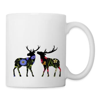 Hirsch - Tasse - Weiß - Rechts