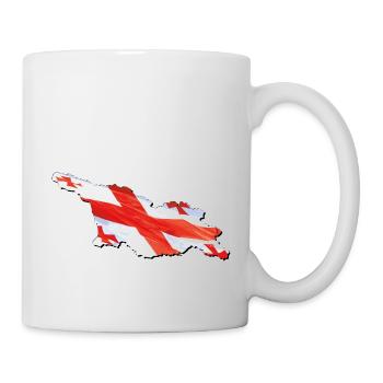 Drapeau de la Géorgie sur la carte de la Géorgie - Mug blanc - blanc - Droite