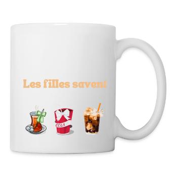 Girls Know Three Drinks Always - Funny - Mug - white - Right