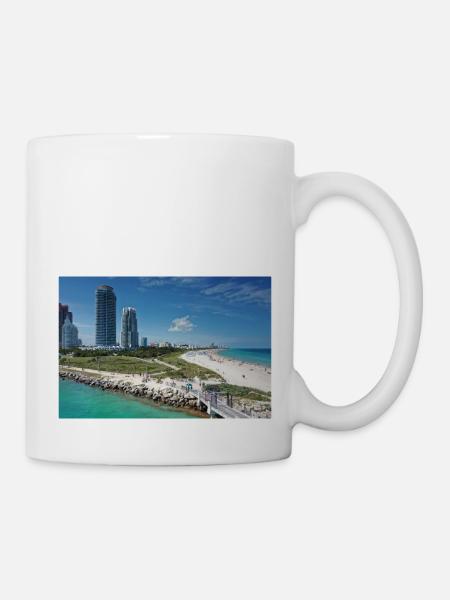 Miami Beach Piermit Wolkenkratzer - Tasse - Weiß