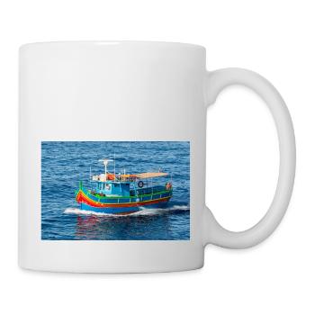 Malta traditionelles Fischerboot Luzzu - Tasse - Weiß - Rechts