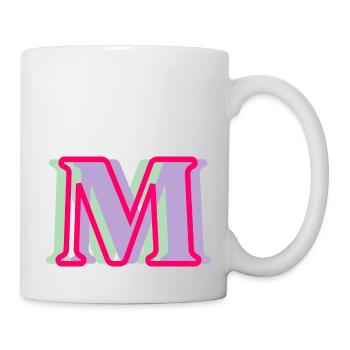 Mehrfarbiger Buchstabe m - Tasse - Weiß - Rechts