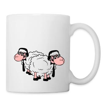 2 mouton lunettes de soleil musique fête DJ équipe amis - Mug blanc - blanc - Droite