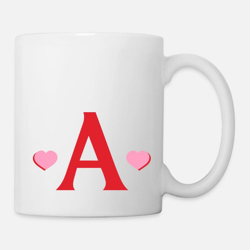 Lettre a cœurs rouges - Mug blanc - blanc
