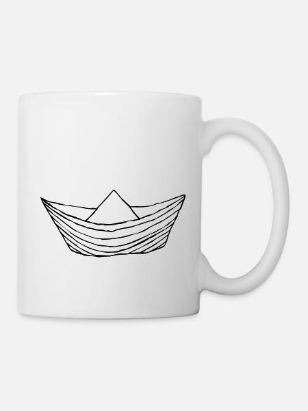 Papierboot - Tasse - Weiß