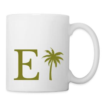 Lettre e vert Palm - Mug blanc - blanc - Droite