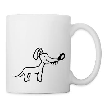 Dog Stands Cute Little Happy Puppy Pet - Mug - white - Right