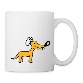 Dog Big Nose Cute Happy Pet Funny Cool - Mug - white - Right