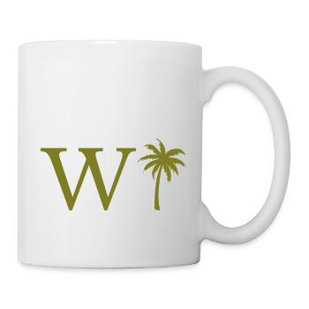 Lettre w vert Palm - Mug blanc - blanc - Droite