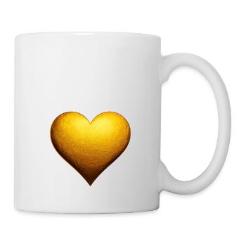 Golden lettering heart of gold (Herz aus Gold) - Mug - white - Right