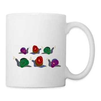 Schnecken - Tasse - Weiß - Rechts