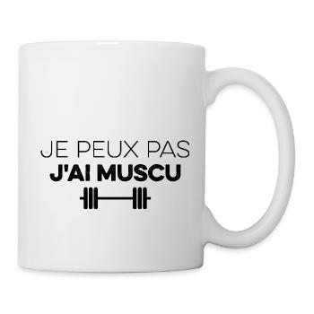 I can't I have MUSCU - Bodybuilding - Tasse - Weiß - Rechts