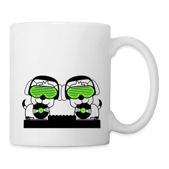 2 Dogs DJ Vinyl Record Club Disco Music Duo - Mug - white - Right