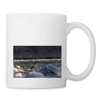 le héron et le poisson - Mug blanc - blanc - Droite