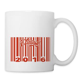 Vintage 2016 born in 2016 9 years old bar code anniversair - Mug - white - Right