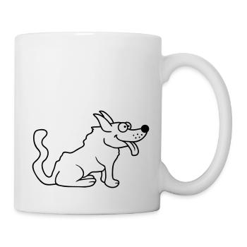Cher chien tire la langue joyeusement - Mug blanc - blanc - Droite