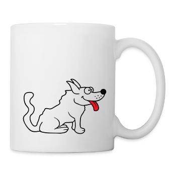 Cher chien tire la langue joyeusement - Mug blanc - blanc - Droite