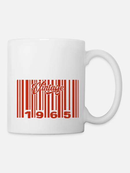 vintage 1965 né en 1965 60 ans bar code anniversai - Mug blanc - blanc