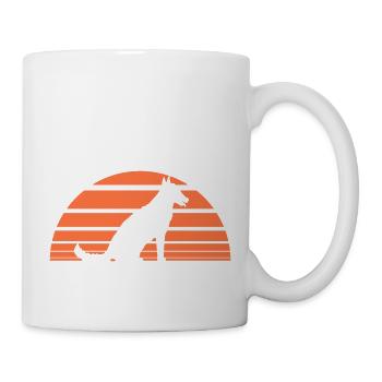 Dog Holiday Sun Stripe Lines Holiday Evening - Mug - white - Right