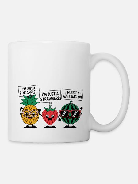Ich bin nur eine Frucht - Tasse - Weiß