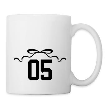 Numéro 5 noeud - 5e anniversaire - Mug blanc - blanc - Droite
