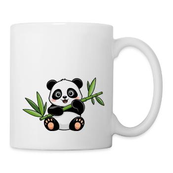 Panda heureux avec bambou - Mug blanc - blanc - Droite