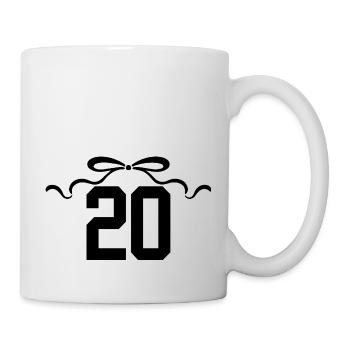 Numéro 20 noeud - 20e anniversaire - Mug blanc - blanc - Droite