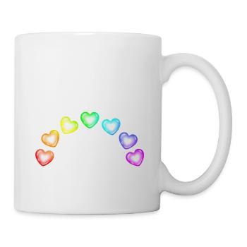 Colorful Hearts Soap Bubbles Rainbow Gradient - Mug - white - Right