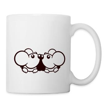 2 Mäuse Paar Zwei Verliebt Valentinstag Mauseloch - Tasse - Weiß - Rechts