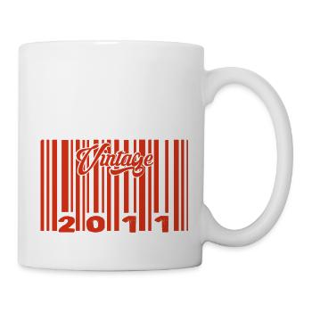 Vintage 2011 Born In 2011 14 Year Old Bar Code Anniversai - Mug - white - Right