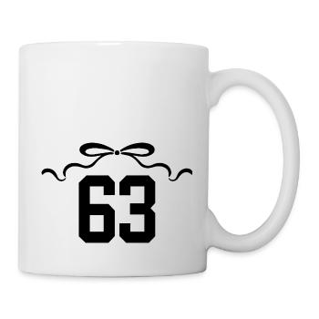Nummer 63 Knoten - 63. Jahrestag - Tasse - Weiß - Rechts