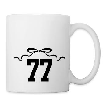 Numéro 77 noeud - 77e anniversaire - Mug blanc - blanc - Droite