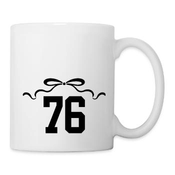 Nummer 76 Knoten - 76. Jahrestag - Tasse - Weiß - Rechts
