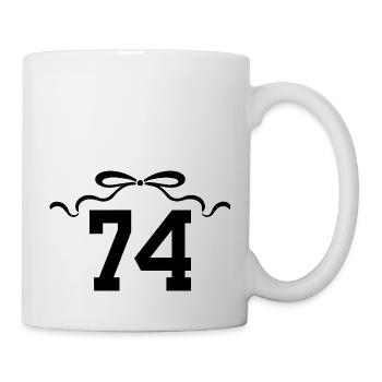 Nummer 74 Knoten - 74. Jahrestag - Tasse - Weiß - Rechts