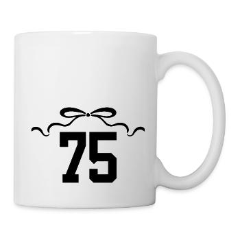 Nummer 75 Knoten - 75. Jahrestag - Tasse - Weiß - Rechts