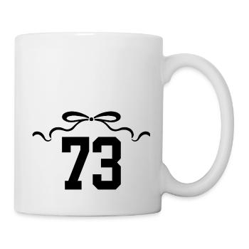 Nummer 73 Knoten - 73. Jahrestag - Tasse - Weiß - Rechts